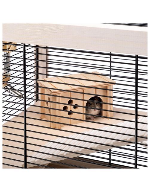 Ferplast Hamsterkooi Hamsterville - Dierenverblijf - 60x34x49 cm Houtkleur