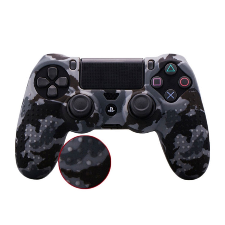 Sony Playstation 4 Controller Silikon Case Schutzhülle - Schnee Camouflage