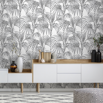 Vliesbehang Honolulu palm glitter parel 112084