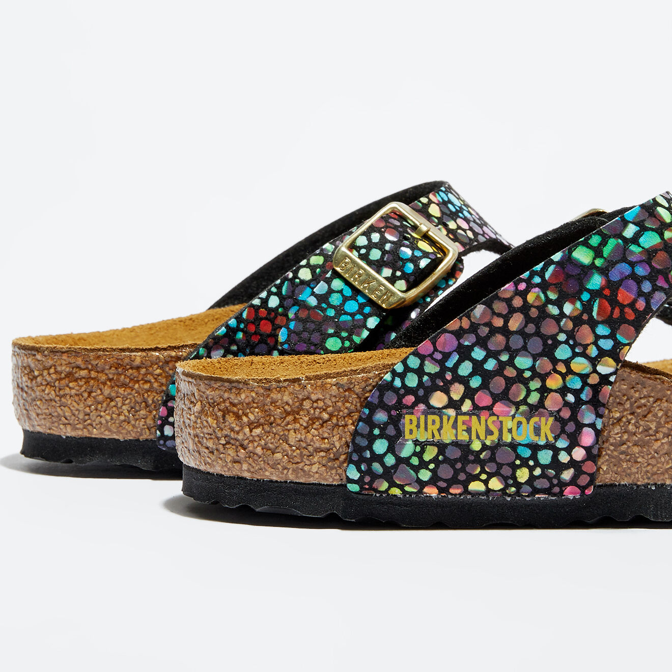 Birkenstock Mules Gizeh noir/multicolore