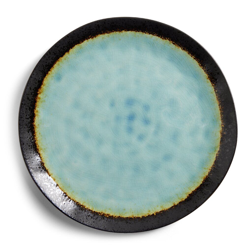 Assiette plate grès vert Ø27,5cm