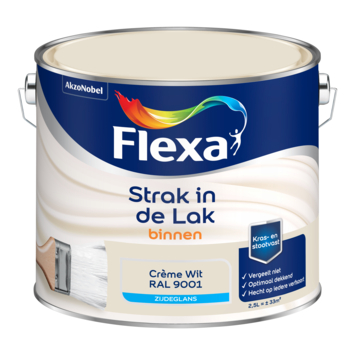 Flexa Strak in de Lak binnenlak zijdeglans RAL 9001 crème wit 2,5 liter