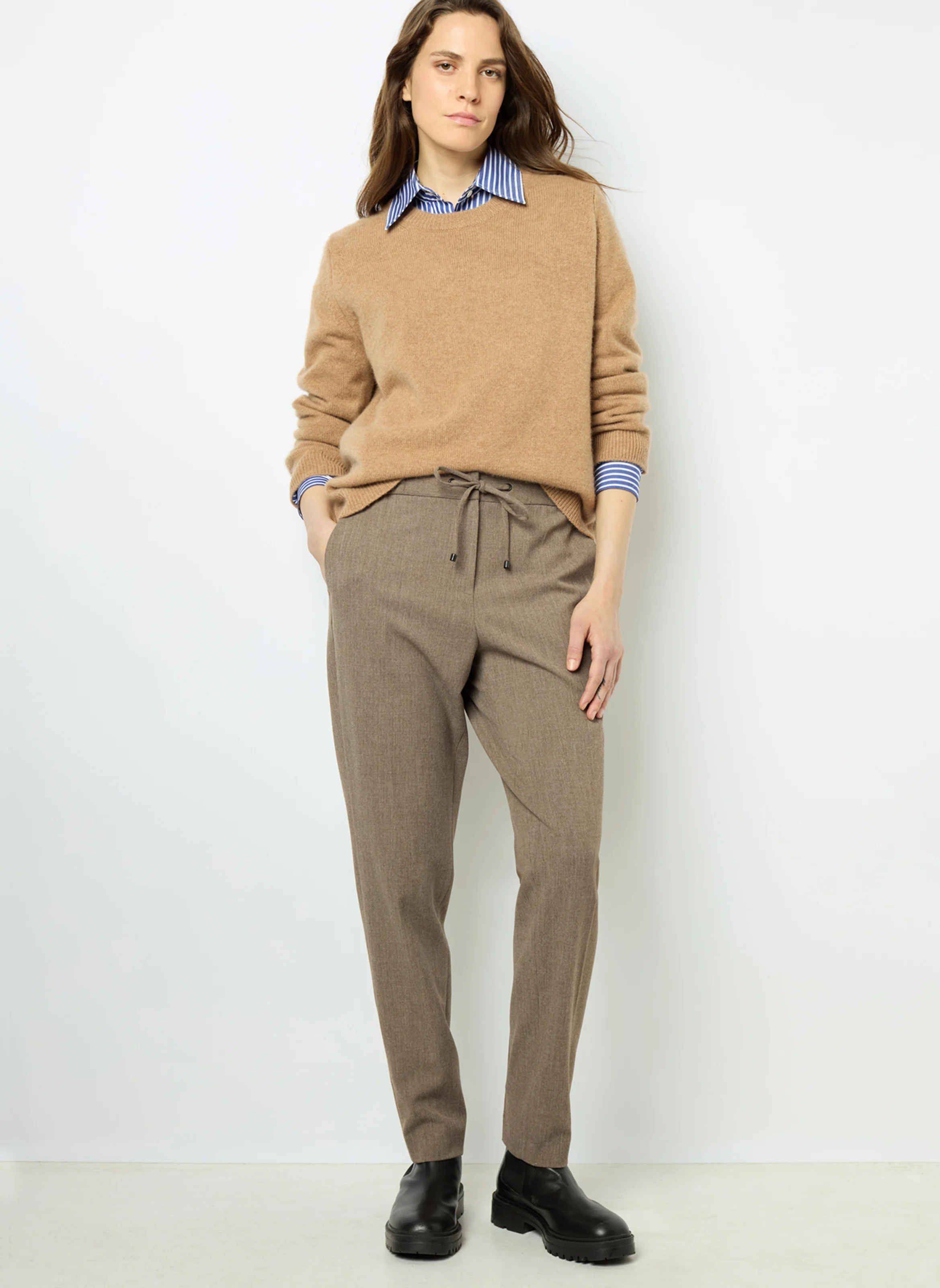 JOVITA - Pull col rond en cachemire | Marron