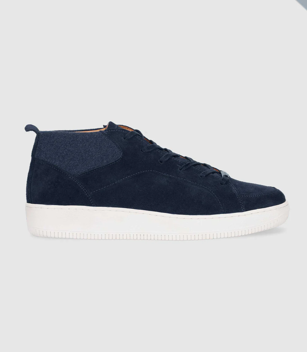 Sneakers en cuir lisse marine OMAR