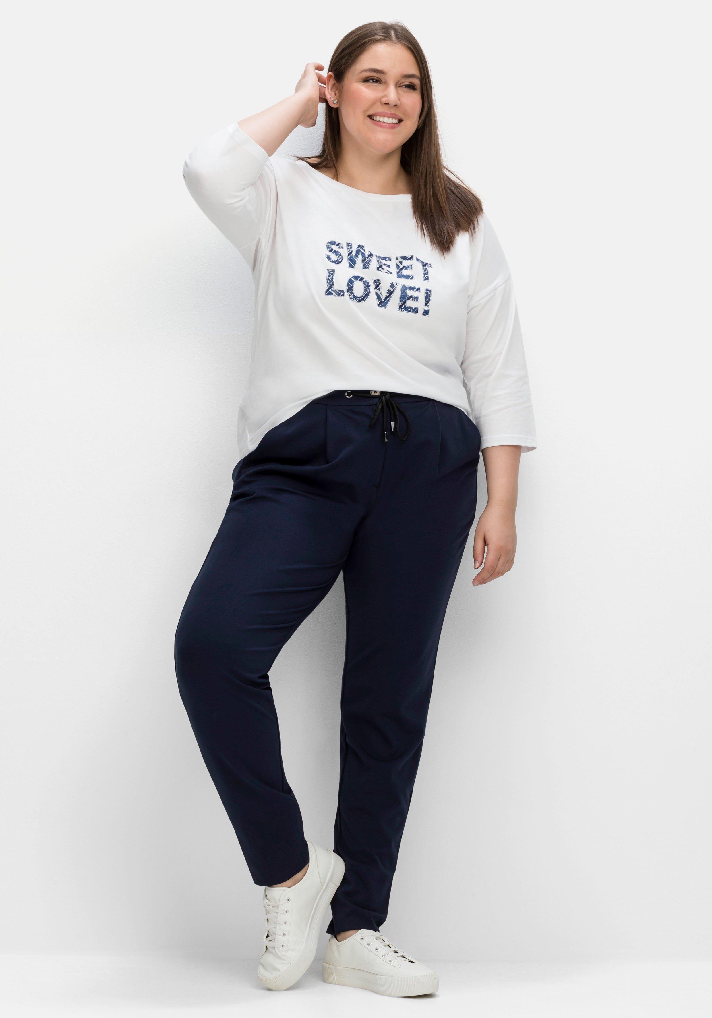 Shirt mit 3/4-Arm im Raglanschnitt und Frontdruck