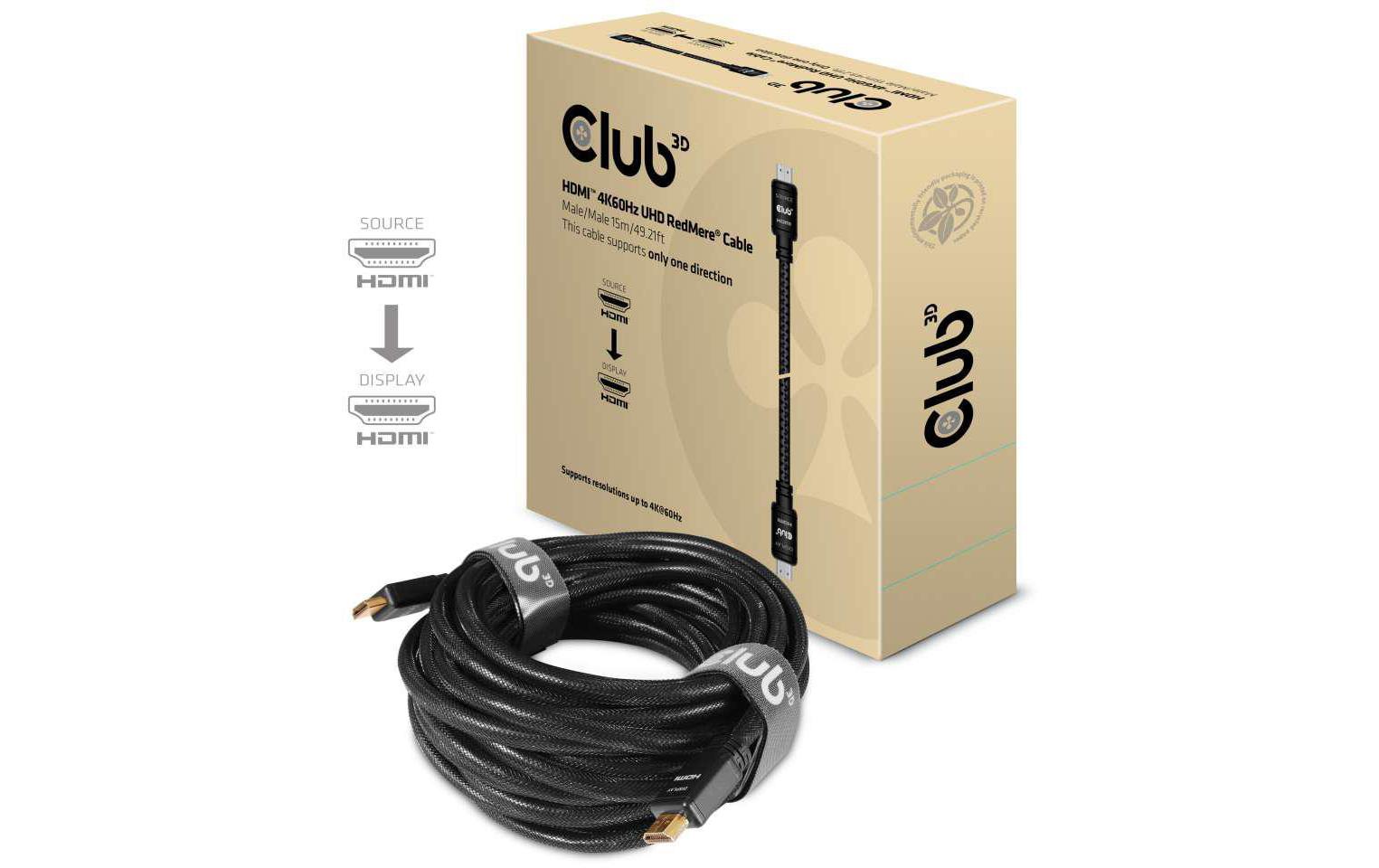 Kabel HDMI 2.0 4K60Hz UHD RedMere, 15 mHDMI 2.0 4K60Hz RedMere Kabel