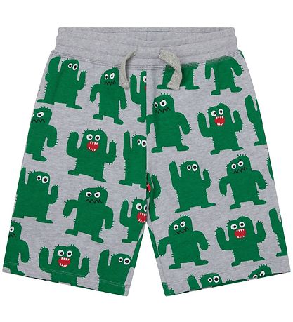Stella McCartney Kids Shorts - Gråmeleret/ Grøn m. Kaktusser