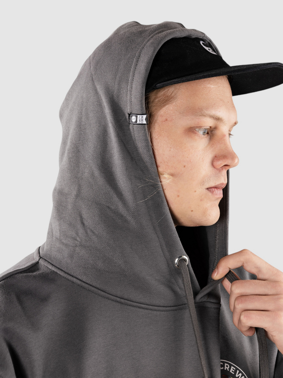 Salty Crew Blue Crabber Fleece Hoodie charcoal