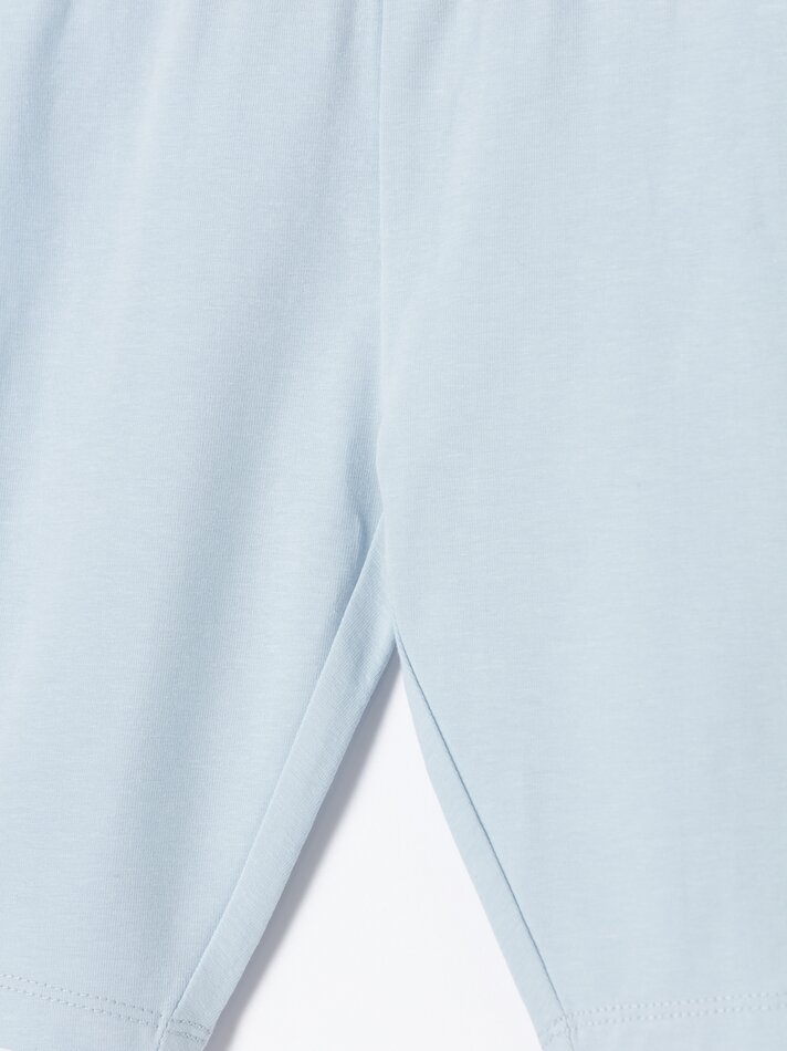 Conjunto com 2 Leggings Capri Combinando - Azul Claro