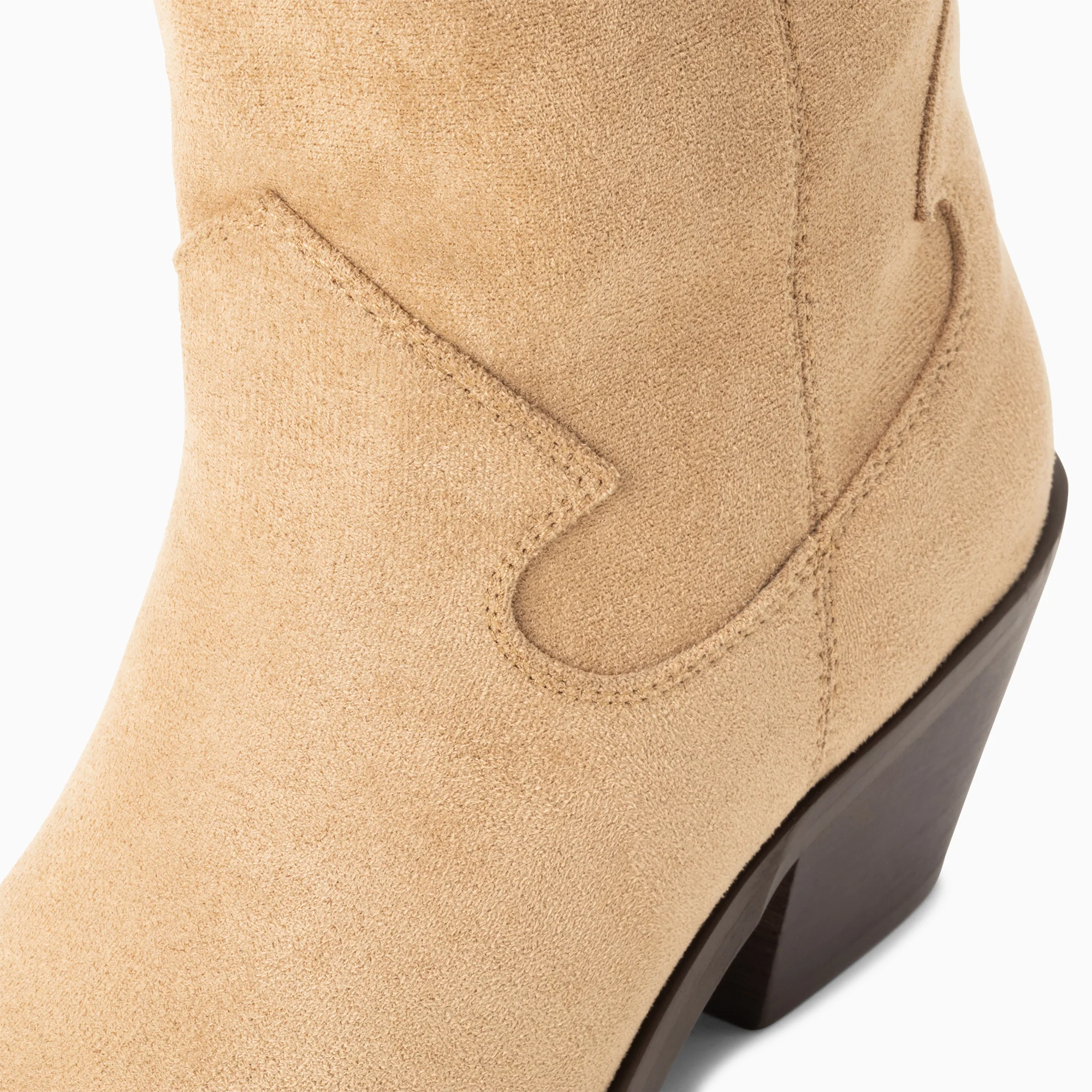 Bottines-Bottines santiags Beverly beiges mi-mollet