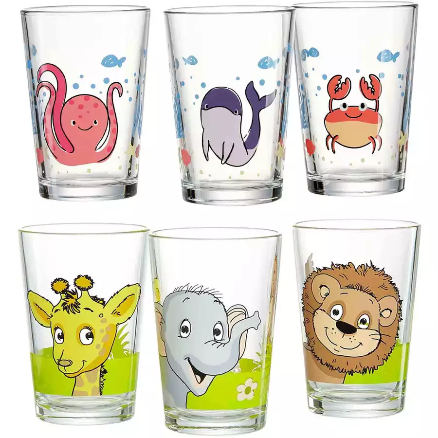 Ritzenhoff & Breker GmbH & Co. KG Kindergläser Dschungel- und Meerestiere 205 ml 6er Set bunt