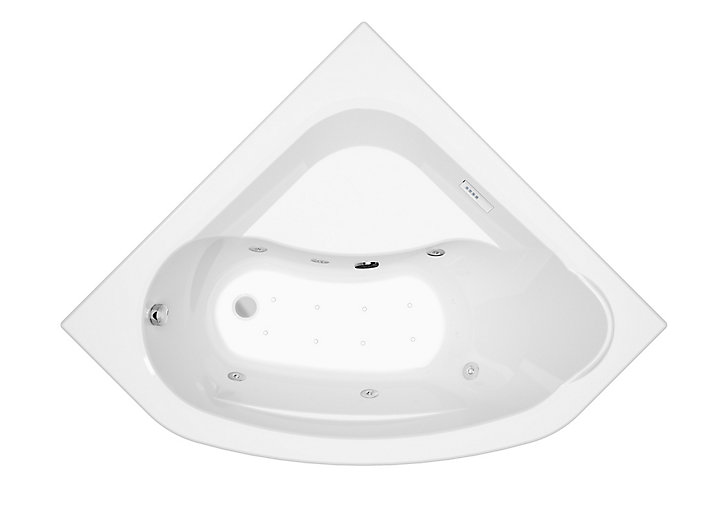 Baignoire d'angle balnéo Allibert Essentia Lucina 140 x 140 cm