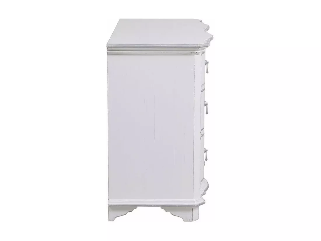 Commode 3 tiroirs Bois-MDF Blanc - Monceau Interior's