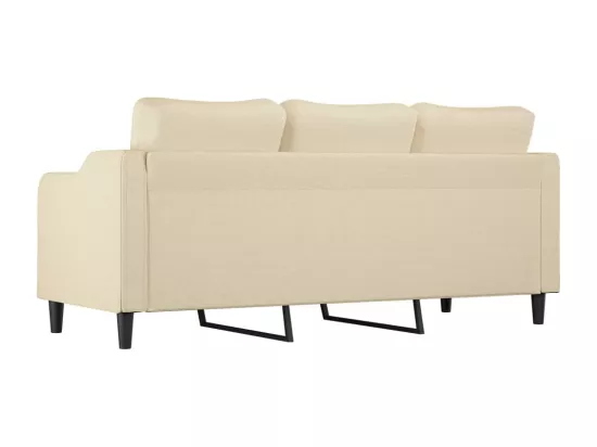 Canapé à 3 places Crème 180 cm Tissu