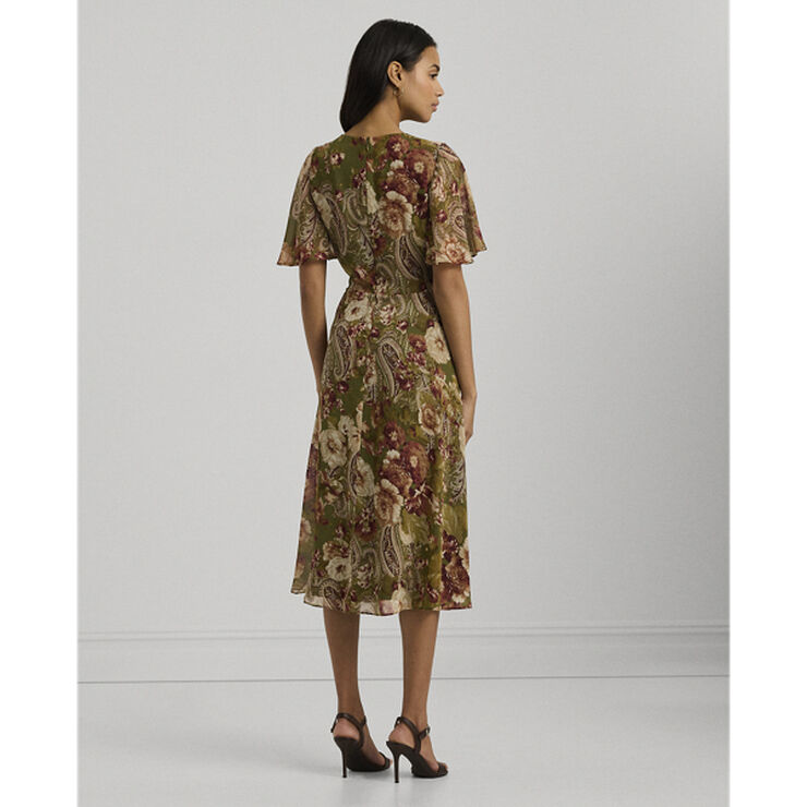 Lauren Ralph Lauren POLY CRINKLE GGT 58-DRESS Olive multi