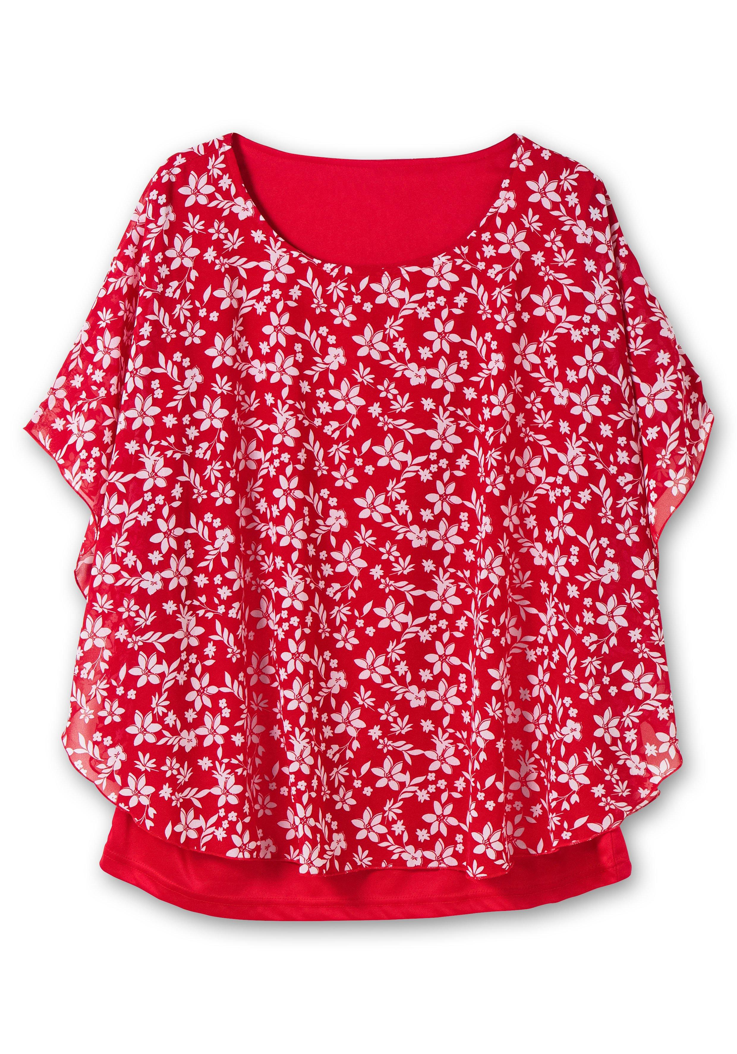 Tunika in Layeroptik, mit Blumenprint