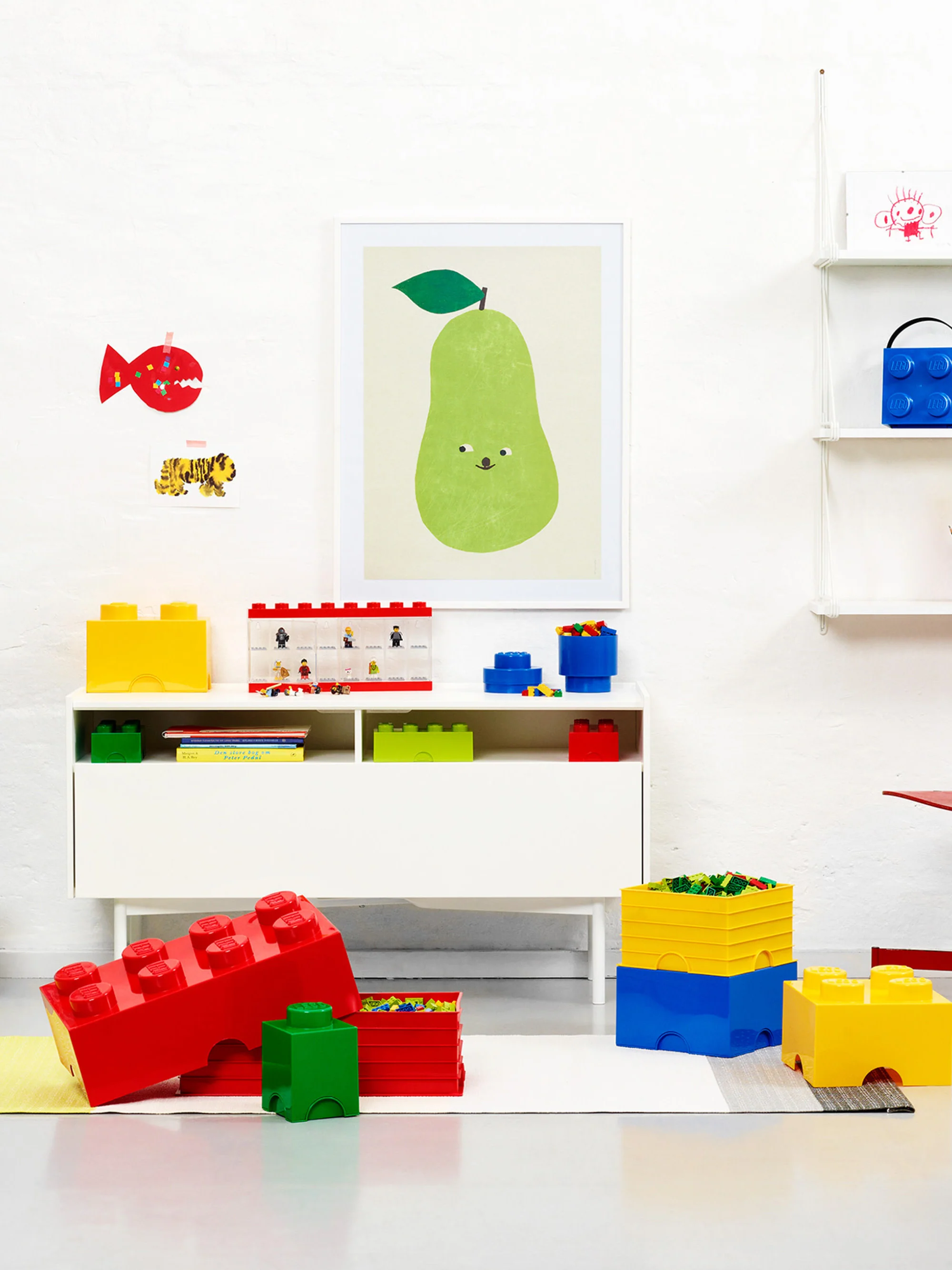 Kinderen LEGO® opbergdoos Brick met 8 knoppen