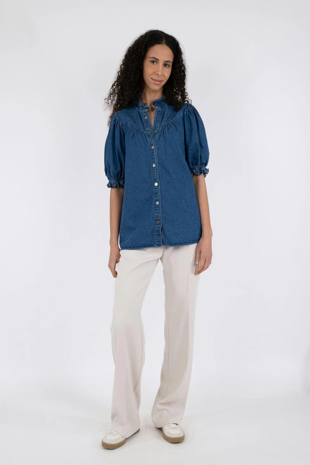 Neo Noir Avalon Denim Shirt blue