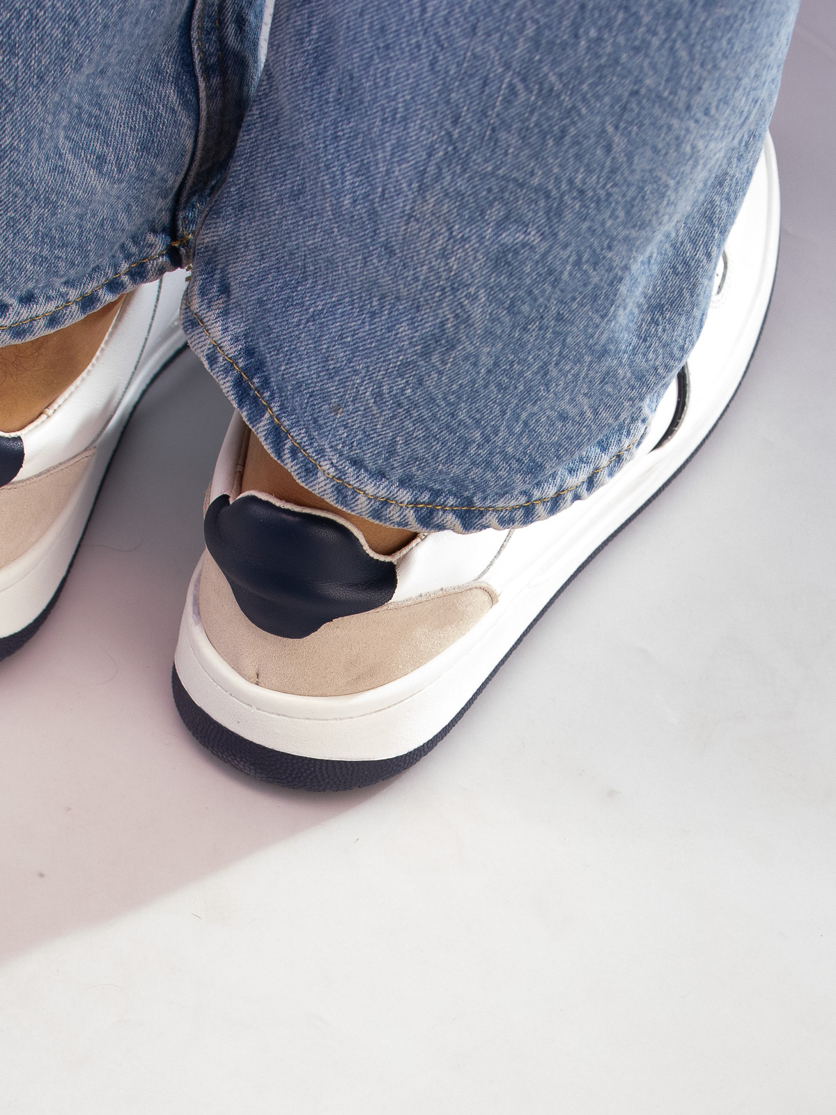 Gregers - Clay Leather White Blue - Trapes Sko