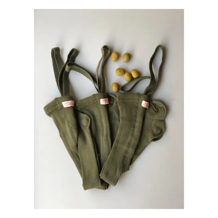 Silly Silas Collants à Bretelles Coton Bio | Vert