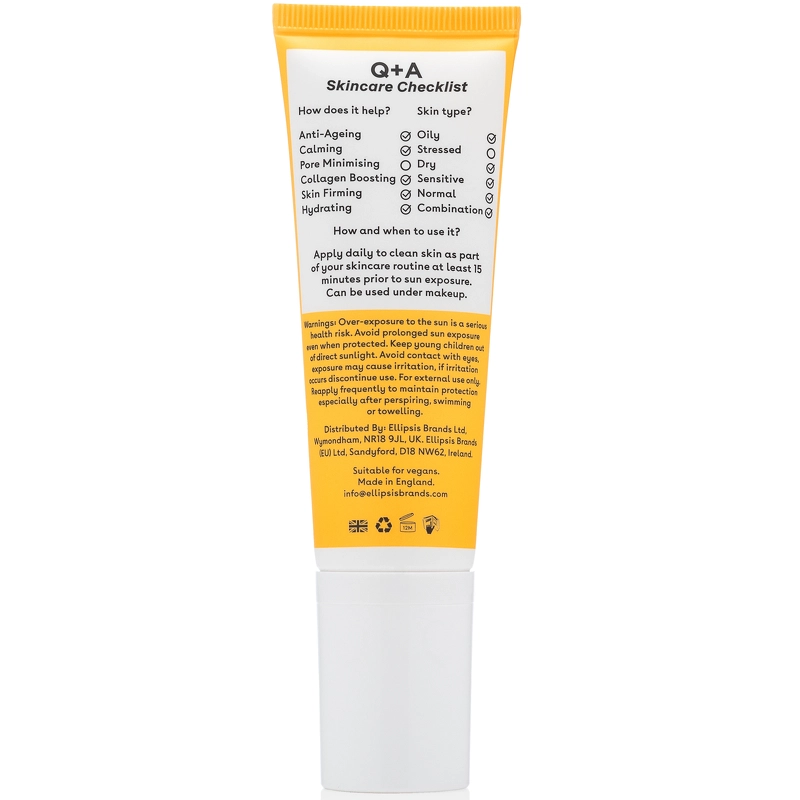 Q+A Peptide Renewing Face Sunscreen SPF 50 - 50 ml