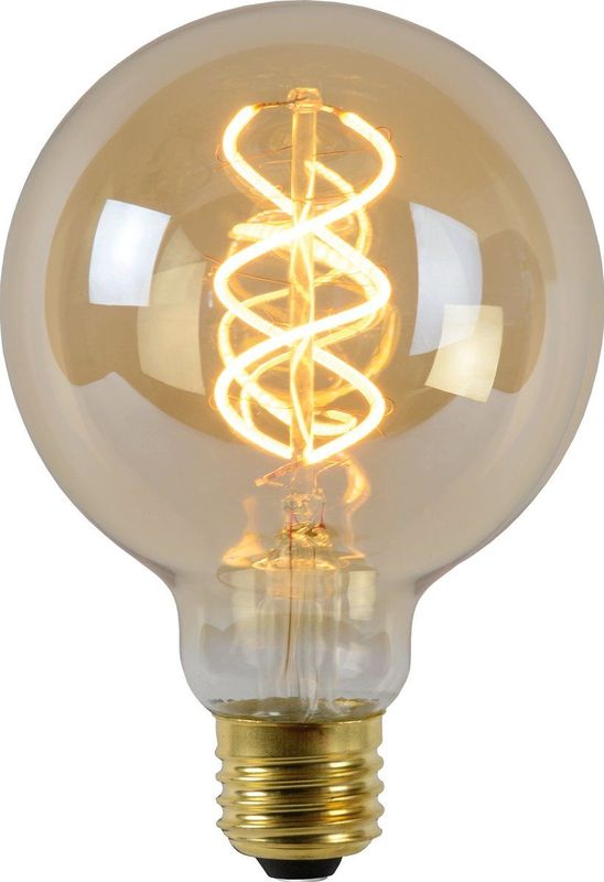 Lucide G95 - Filament lamp - Ø 9,5 cm - LED Dimb. - E27 - 1x4,9W 2200K - Amber