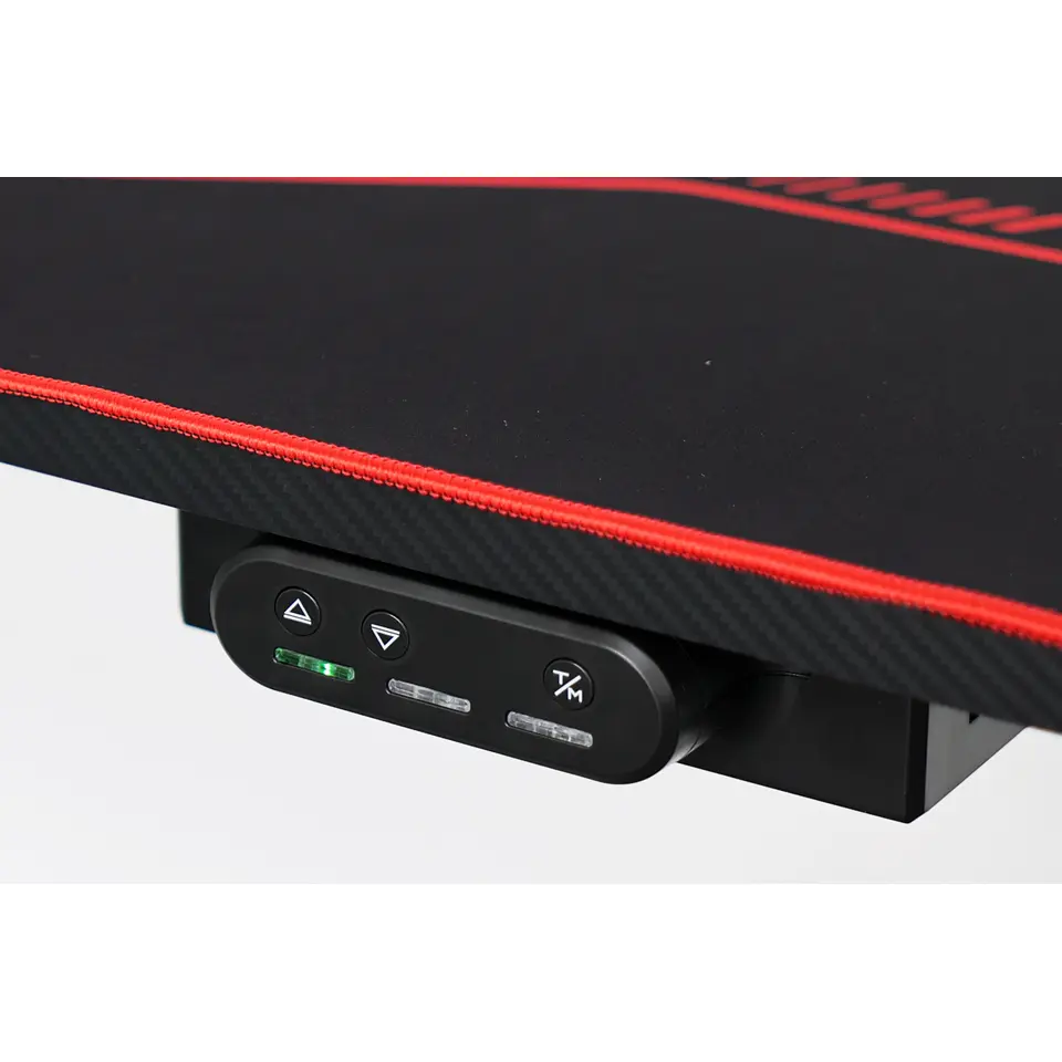 Gaming bureau zwart/rood - Elektrisch verstelbaar - 140x66 cm