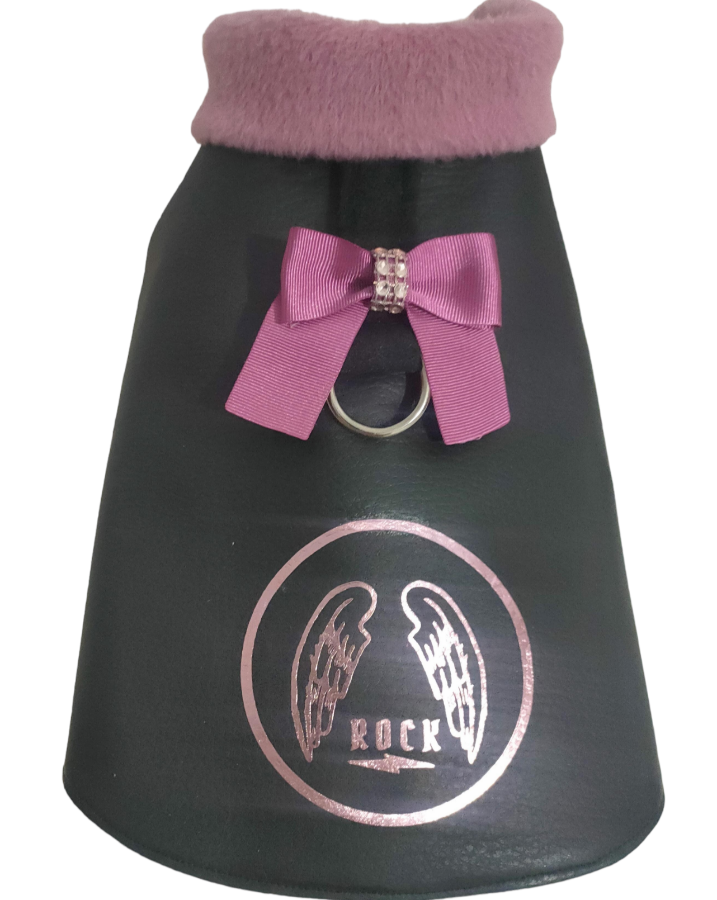 Casaco para cães Ideal Pets, modelo Rock and Love, cor rosa