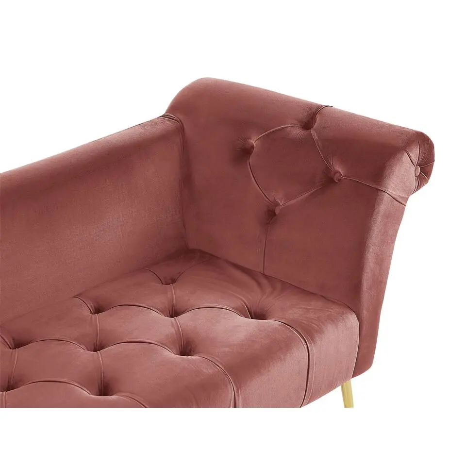 NANTILLY - Chaise longue - Roze - Symmetrisch - Fluweel