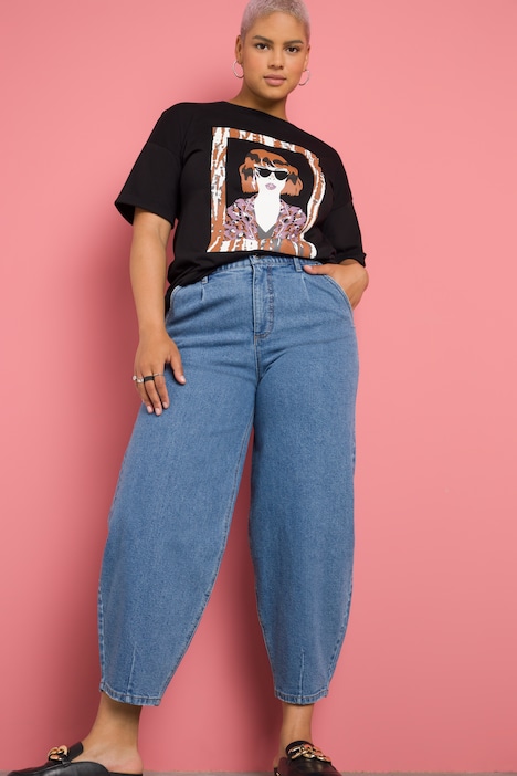 Ballon-Jeans, Wide Fit, Stretchdenim, 5-Pocket, Elastikbund