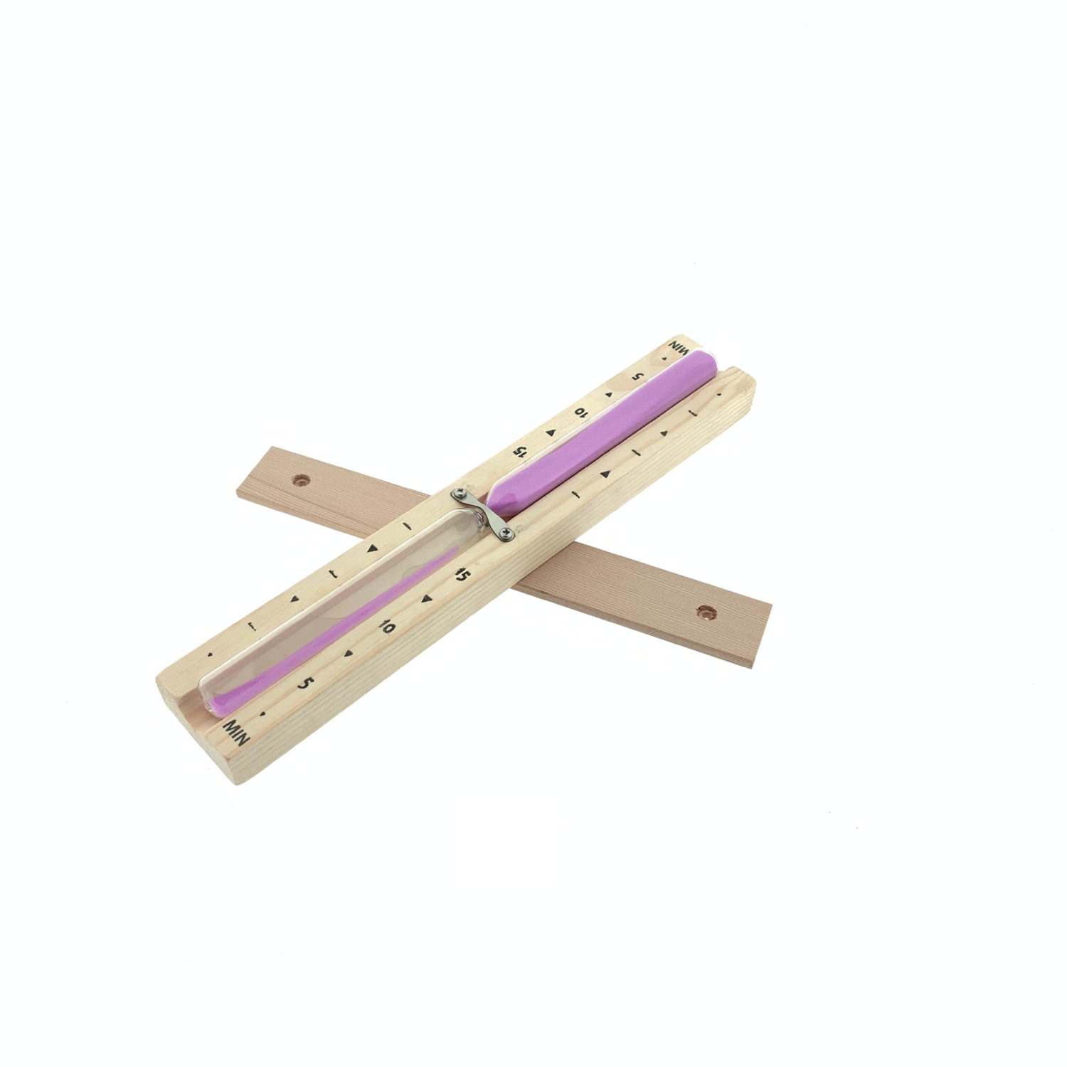 Dewello® Sauna Sanduhr 15 Minuten aus 100% Pinie + 2 Schrauben, vorgebohrt - Glas robust & hitzebeständig, Sauna Zubehör