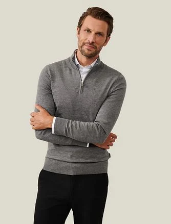 Cavallaro Merino Half-Zip Grijs 118245001-989006 kopen