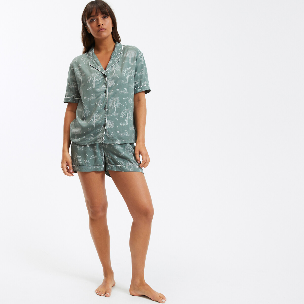 COLEÇÕES LA REDOUTE<br>Shorts de pijama com estampa botânica