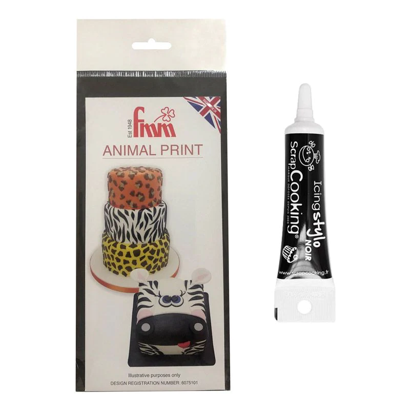 Emporte-pièce Imprimé animal + Stylo de glaçage noir Youdoit