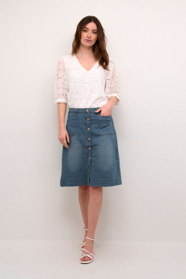 Cream CRLone Skirt Light blue denim