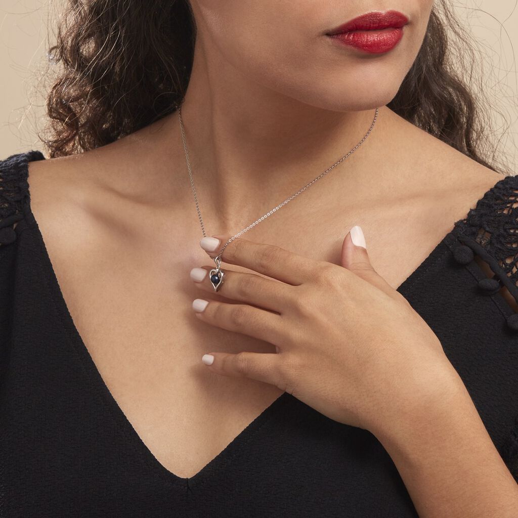 Collier Saynaae Argent Blanc Perle De Culture