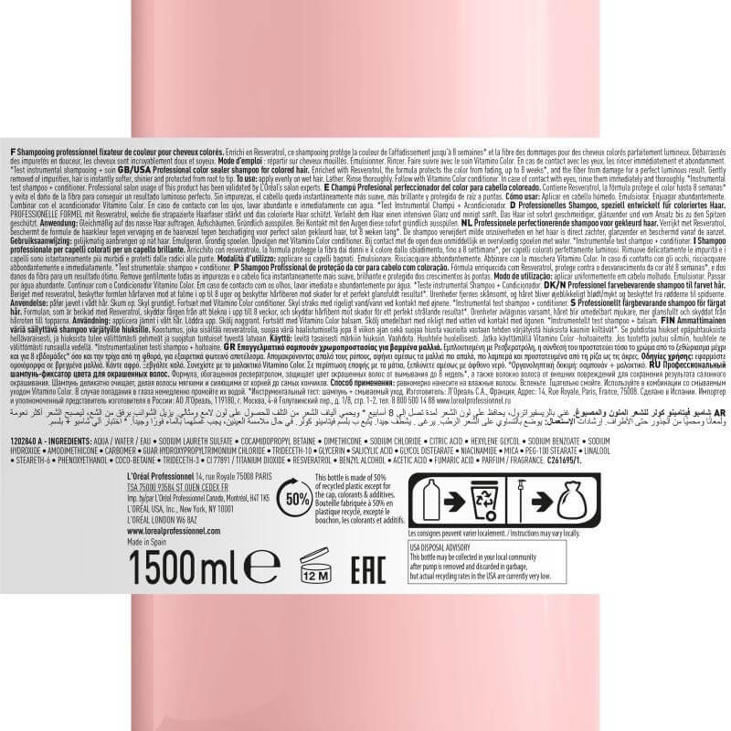 Shampooing Vitamino Color L'Oréal Professionnel 1,5L Rechargeable