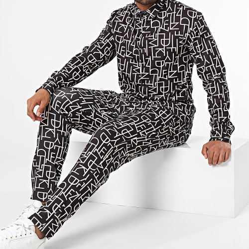 Ensemble Chemise Manches Longues Et Pantalon Jogging Noir