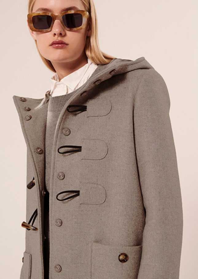 Manteau Manoellibeige en drap caban