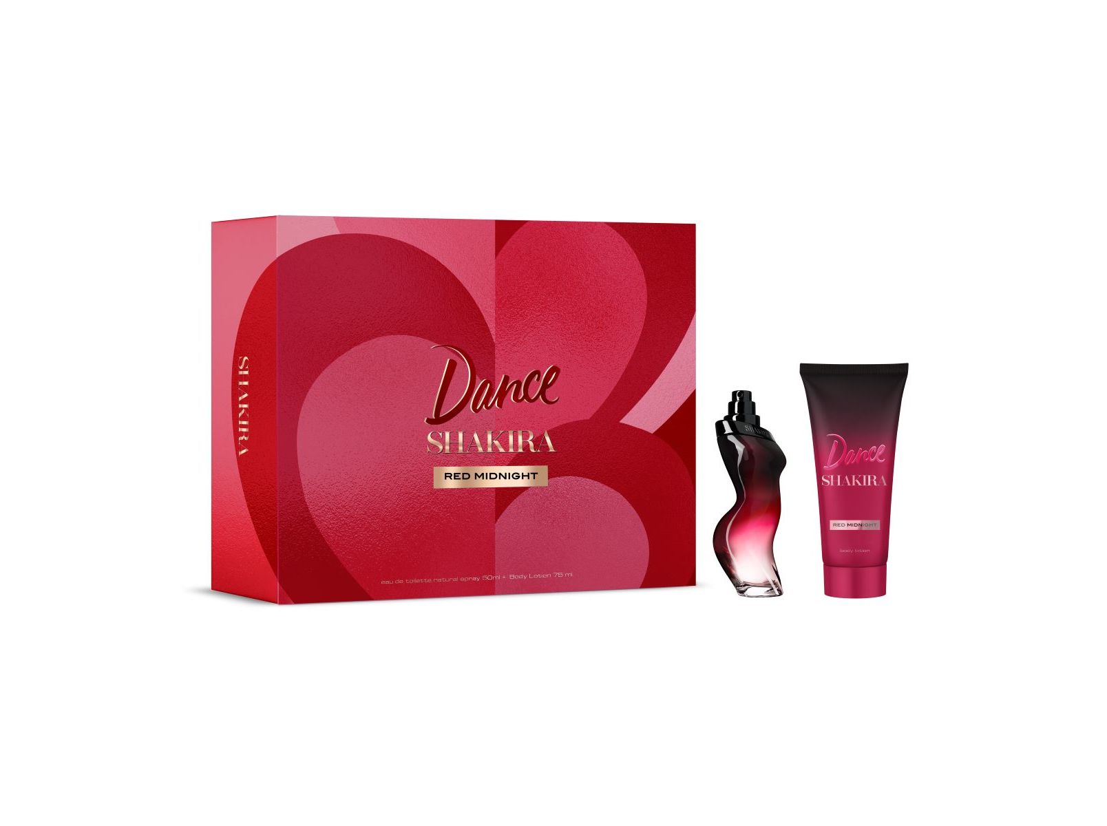 CONJUNTO SHAKIRA RED MIDNIGHT EDT 50ML BL 75ML