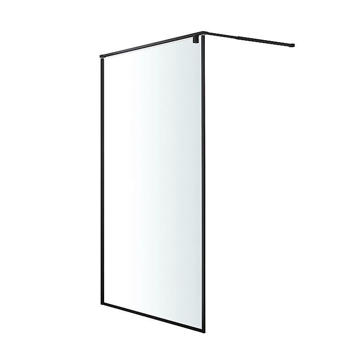 Paroi de douche à l'italienne GoodHome Ezili transparent profilé noir 120 cm