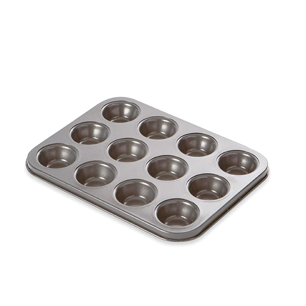 Plaque 12 mini-muffins acier revêtement antiadhérent 26 cm Mathon