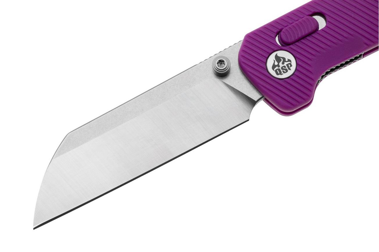 QSP Knife Penguin Glyde QS130GL-E1 Two-Tone 14C28N, Purple FRN, zakmes