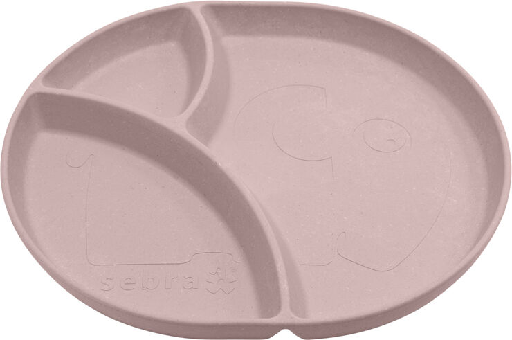 Sebra MUMS, tallerken, ruminddelt, blossom pink