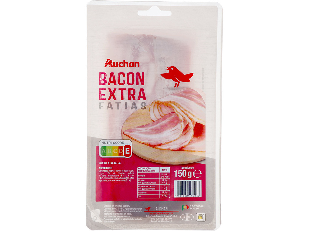 BACON EXTRA AUCHAN FATIAS 150G