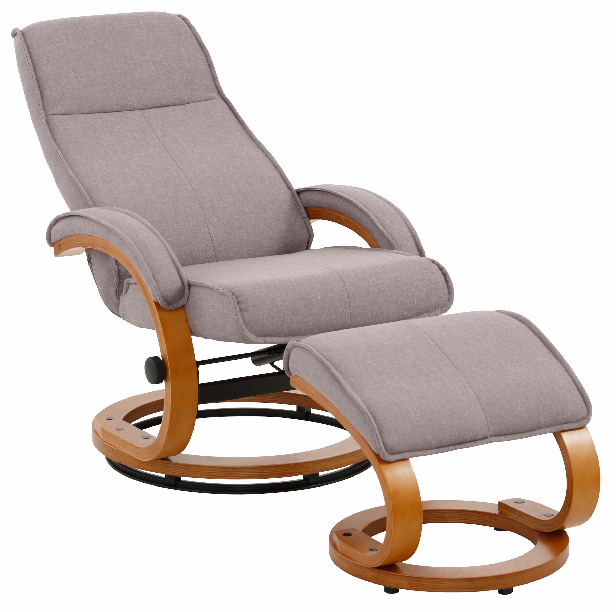 Home affaire Relaxsessel »Paris, TV-Sessel mit Hocker und manueller Liegefunktion« bestehend aus Sessel und Hocker, 2 Stk. tlg. Dreh- und Relaxfunktion, mit Microfaser, Webstoff und Naturleder lieferbar