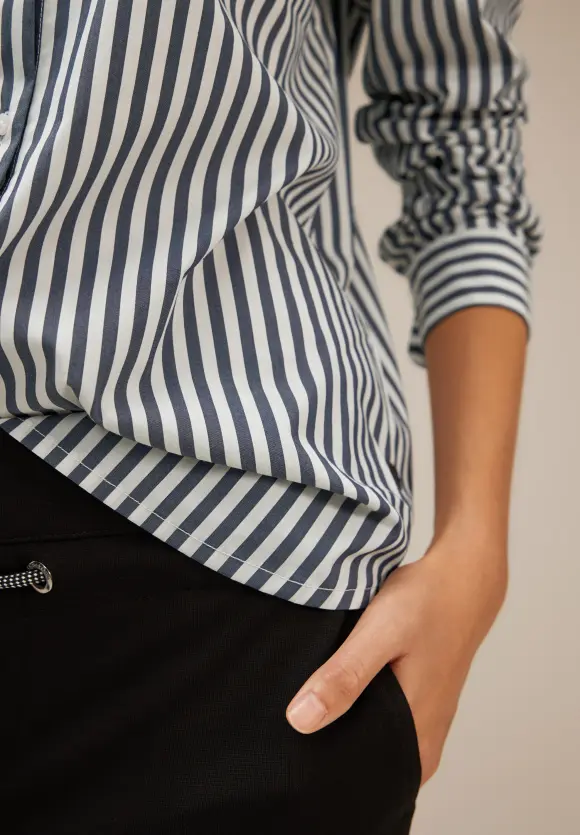 Streifen Hemdbluse - deep blue