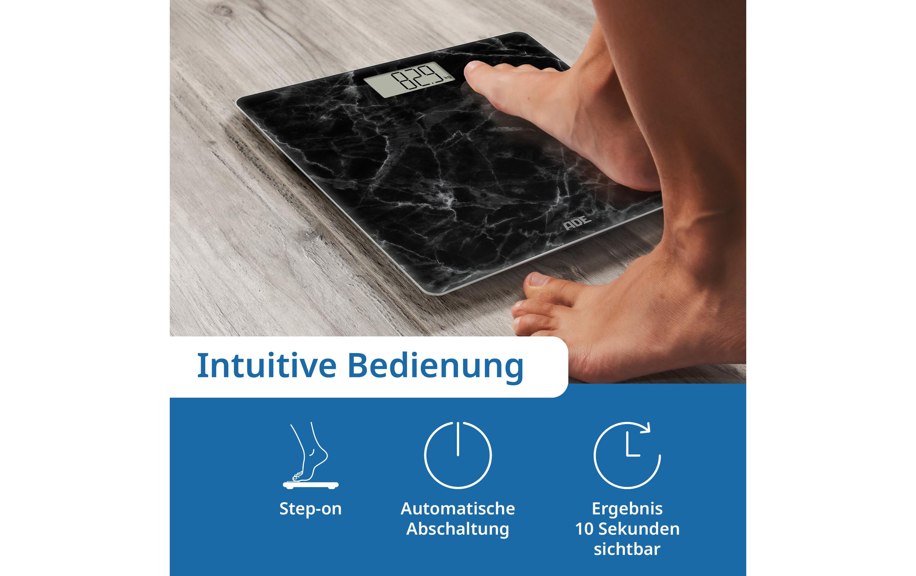 Personenwaage Amina Marmor SchwarzDigitale Körperwaage in modernem Design