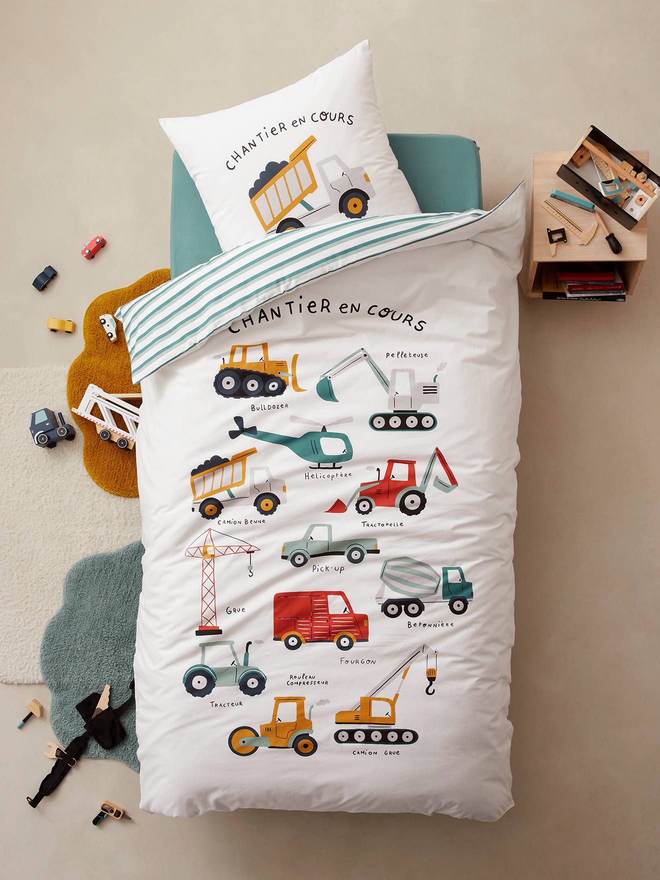 Conjunto infantil Magicouette Working Non-Stop com estampa branca