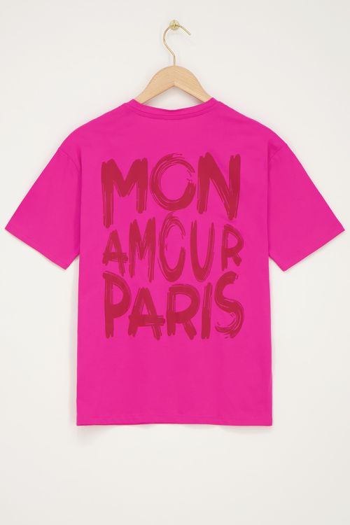 Roze T-shirt Mon amour Paris